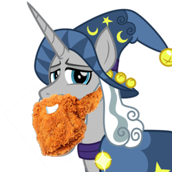 Size: 2400x2400 | Tagged: safe, edit, star swirl the bearded, pony, unicorn, g4, bread, food, funny, high res, male, mashup, pun, solo, stallion, starswirl the breaded, visual pun