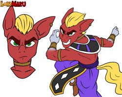 Size: 5428x4316 | Tagged: safe, artist:lordmarukio, sprout cloverleaf, earth pony, anthro, g5, my little pony: a new generation, absurd resolution, anime, beerus, dragon ball, dragon ball super, male, simple background, solo, white background