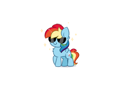 Size: 6800x4900 | Tagged: safe, artist:kittyrosie, rainbow dash, pegasus, pony, g4, 20% cooler, absurd resolution, chest fluff, cute, dashabetes, female, mare, simple background, smiling, solo, sunglasses, swag, white background