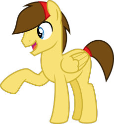 Size: 4000x4341 | Tagged: safe, artist:melisareb, oc, oc only, oc:aspire bolt, pegasus, pony, absurd resolution, male, open mouth, raised hoof, simple background, solo, stallion, transparent background, vector