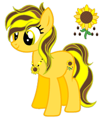 Size: 685x769 | Tagged: safe, artist:madlilon2051, oc, oc only, earth pony, pony, base used, earth pony oc, eyelashes, female, flower, jewelry, mare, necklace, simple background, smiling, solo, sunflower, transparent background