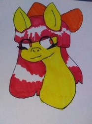 Size: 374x499 | Tagged: safe, artist:littledevilred, apple bloom, earth pony, pony, g4, bust, female, filly, portrait, solo