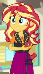 Size: 342x591 | Tagged: safe, screencap, sunset shimmer, equestria girls, equestria girls specials, g4, my little pony equestria girls: better together, my little pony equestria girls: holidays unwrapped, o come all ye squashful, cropped, female, geode of empathy, magical geodes, solo