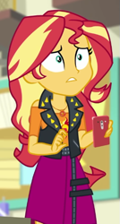 Size: 319x594 | Tagged: safe, screencap, sunset shimmer, equestria girls, equestria girls specials, g4, my little pony equestria girls: better together, my little pony equestria girls: holidays unwrapped, o come all ye squashful, cropped, female, geode of empathy, magical geodes, solo