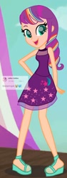 Size: 510x1350 | Tagged: safe, artist:jullea cabilao, sunny starscout, equestria girls, g4, g5, my little pony: a new generation, base used, clothes, clothes swap, dress, equestria girls-ified, feet, female, g5 to equestria girls, g5 to g4, generation leap, sandals
