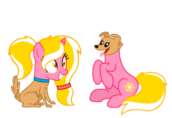 Size: 1824x1248 | Tagged: safe, artist:motownwarrior01, oc, oc only, dog, pony, unicorn, cute, female, happy, head swap, simple background, smiling, transparent background