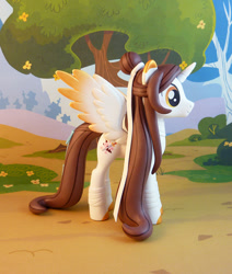 Size: 722x850 | Tagged: safe, artist:krowzivitch, oc, oc only, oc:xie lian, alicorn, pony, alicorn oc, craft, diorama, female, figurine, horn, irl, mare, photo, sculpture, solo, standing, traditional art, wings