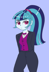 Size: 1300x1900 | Tagged: safe, artist:zachc, sonata dusk, equestria girls, g4, bowtie, clothes, female, looking at you, solo, tuxedo