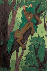 Size: 1124x1672 | Tagged: safe, artist:alexsvnn, oc, oc only, earth pony, pony, forest, solo, tree, tree branch