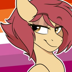 Size: 1200x1200 | Tagged: safe, artist:zahsart, oc, oc only, pony, lesbian pride flag, pride, pride flag, solo