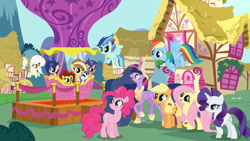 Size: 1024x577 | Tagged: safe, artist:velveagicsentryyt, applejack, fluttershy, pinkie pie, rainbow dash, rarity, twilight sparkle, oc, oc:apple pie, oc:destiny, oc:galaxy swirls, oc:party pie, oc:rainbow blitzes, oc:sky city, oc:velvet sentry, alicorn, earth pony, hybrid, pegasus, pony, unicorn, g4, the last problem, female, filly, hot air balloon, interspecies offspring, mane six, offspring, older, older twilight, older twilight sparkle (alicorn), parent:applejack, parent:caramel, parent:cheese sandwich, parent:discord, parent:fancypants, parent:flash sentry, parent:fluttershy, parent:pinkie pie, parent:rainbow dash, parent:rarity, parent:soarin', parent:twilight sparkle, parents:carajack, parents:cheesepie, parents:discoshy, parents:flashlight, parents:raripants, parents:soarindash, princess twilight 2.0, twilight sparkle (alicorn), twinkling balloon