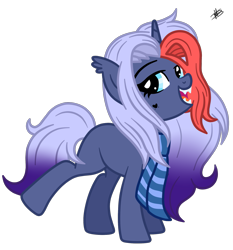Size: 1913x2050 | Tagged: safe, artist:princessmoonsilver, oc, oc only, oc:eleanor, pony, unicorn, clothes, fangs, female, mare, scarf, simple background, solo, transparent background