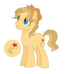 Size: 1348x1544 | Tagged: safe, artist:moonnightshadow-mlp, oc, oc only, earth pony, pony, heterochromia, male, offspring, parent:applejack, parent:caramel, parents:carajack, simple background, solo, stallion, transparent background