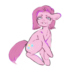 Size: 5000x5000 | Tagged: safe, artist:queen-fia, pinkie pie, earth pony, pony, g4, absurd resolution, beanbrows, crying, eyebrows, female, mare, pinkamena diane pie, simple background, solo, transparent background