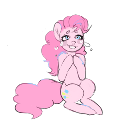 Size: 5000x5000 | Tagged: safe, artist:queen-fia, pinkie pie, earth pony, pony, g4, beanbrows, crying, eyebrows, female, mare, simple background, smiling, solo, transparent background