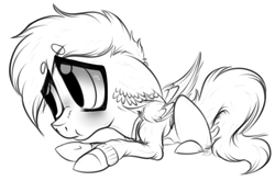 Size: 1513x997 | Tagged: safe, artist:beamybutt, oc, oc only, pony, ear fluff, lineart, male, monochrome, solo, stallion