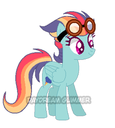 Size: 314x350 | Tagged: safe, artist:just-silvushka, oc, oc only, pegasus, pony, base used, eyelashes, female, goggles, magical lesbian spawn, mare, offspring, parent:fluttershy, parent:rainbow dash, parents:flutterdash, pegasus oc, reference sheet, simple background, smiling, solo, transparent background, wings