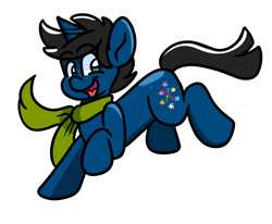 Size: 2094x1728 | Tagged: safe, artist:tranzmuteproductions, oc, oc only, pony, unicorn, clothes, horn, male, scarf, simple background, smiling, solo, stallion, unicorn oc, white background