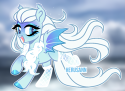 Size: 923x672 | Tagged: safe, artist:herusann, oc, oc only, bat pony, pony, base used, bat pony oc, bat wings, eyelashes, female, fishnet stockings, hoof polish, mare, raised hoof, smiling, wings