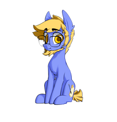 Size: 1523x1577 | Tagged: safe, artist:blue ink, oc, oc only, oc:blue ink, earth pony, pony, 2022 community collab, derpibooru community collaboration, beard, facial hair, glasses, short tail, simple background, solo, tail, transparent background