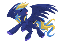 Size: 1980x1440 | Tagged: safe, artist:itstaylor-made, oc, oc only, oc:evening song, pegasus, pony, eyes closed, female, flying, multicolored hair, open mouth, simple background, solo, transparent background