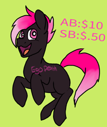 Size: 856x1010 | Tagged: safe, artist:egodeath, oc, adoptable, gradient mane, male, neon, stallion