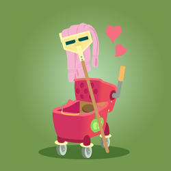 Size: 1600x1600 | Tagged: safe, anonymous artist, big macintosh, fluttershy, series:fm holidays, g4, bucket, female, floating heart, fluttermop, heart, inanimate tf, lineless, male, meme, mop, mop bucket, ship:fluttermac, shipping, straight, transformation