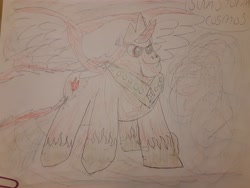 Size: 3264x2448 | Tagged: safe, oc, oc only, oc:sunstorm cosmos, alicorn, pony, high res, solo, traditional art