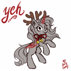 Size: 4500x4500 | Tagged: safe, artist:ami-gami, deer, earth pony, pegasus, pony, unicorn, bell, bells, christmas, commission, cute, holiday, solo, ych sketch, your character here