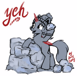Size: 4500x4500 | Tagged: safe, artist:ami-gami, earth pony, pegasus, pony, unicorn, christmas, clothes, commission, hat, holiday, snow, snowball, snowball fight, winter, winter outfit, ych sketch, your character here