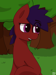 Size: 1500x2000 | Tagged: safe, artist:monycaalot, oc, oc only, oc:mony caalot, earth pony, pony, female, forest, forest background, half body, simple background, solo