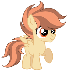 Size: 1214x1277 | Tagged: safe, artist:madlilon2051, oc, oc only, pegasus, pony, base used, colt, male, offspring, parent:rumble, parent:scootaloo, parents:rumbloo, pegasus oc, raised hoof, simple background, smiling, solo, transparent background, wings