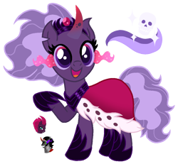 Size: 998x922 | Tagged: safe, artist:madlilon2051, king sombra, tempest shadow, oc, pony, unicorn, g4, base used, colored horn, curved horn, eyelashes, female, hoof shoes, horn, male, mare, offspring, parent:king sombra, parent:tempest shadow, parents:sombrest, raised hoof, simple background, smiling, sombra eyes, sombra horn, stallion, transparent background, unicorn oc