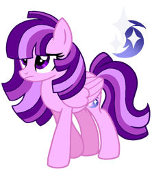 Size: 799x900 | Tagged: safe, artist:madlilon2051, oc, oc only, pegasus, pony, base used, eyelashes, female, folded wings, frown, full body, mare, multicolored mane, multicolored tail, offspring, parent:flash sentry, parent:twilight sparkle, parents:flashlight, pegasus oc, purple eyes, show accurate, simple background, solo, standing, tail, transparent background, wings