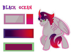 Size: 2100x1500 | Tagged: safe, artist:just-silvushka, oc, oc only, oc:black ocean, alicorn, pony, alicorn oc, base used, crack ship offspring, horn, interspecies offspring, male, offspring, parent:king sombra, parent:queen novo, simple background, smiling, solo, stallion, transparent background, wings