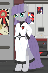 Size: 3200x4800 | Tagged: safe, alternate version, artist:fascismnotincluded, maud pie, earth pony, semi-anthro, g4, arm hooves, clothes, pokémon, solo, team rocket