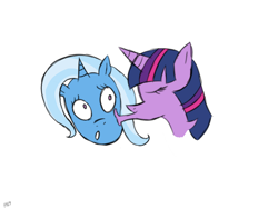 Size: 2048x1536 | Tagged: safe, artist:ponyfucker69, trixie, twilight sparkle, pony, unicorn, g4, doodle, female, lesbian, ship:twixie, shipping, simple background, white background