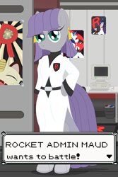 Size: 3200x4800 | Tagged: safe, alternate version, artist:fascismnotincluded, maud pie, earth pony, semi-anthro, g4, arm hooves, clothes, pokémon, solo, team rocket