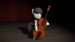 Size: 1600x900 | Tagged: safe, artist:jackchestnut, octavia melody, earth pony, pony, g4, 3d, bipedal, cello, eyes closed, musical instrument, solo, source filmmaker