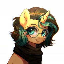 Size: 1794x1794 | Tagged: safe, artist:riukime, oc, oc only, pony, unicorn, glasses, solo
