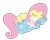 Size: 1827x1452 | Tagged: safe, artist:doodledonutart, angel bunny, fluttershy, pegasus, pony, g4, clothes, simple background, sleeping, socks, solo, transparent background