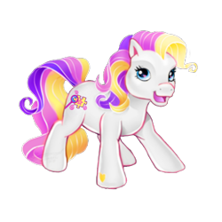 Size: 3464x3464 | Tagged: safe, artist:vernorexia, edit, puzzlemint, earth pony, pony, g3, backcard, cute, high res, hoof heart, puzzlebetes, recolor, simple background, solo, transparent background