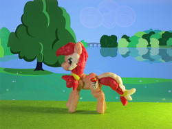 Size: 1024x769 | Tagged: safe, artist:malte279, oc, oc only, oc:colonia, earth pony, pony, craft, mascot, packaging, sculpture, solo, starch, starch sculpture, tree