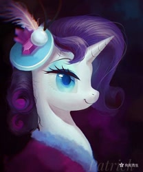 Size: 1000x1200 | Tagged: safe, artist:paipaishuaige, rarity, pony, unicorn, g4, make new friends but keep discord, alternate hairstyle, beautiful, bust, clothes, colored pupils, dress, female, gala dress, mare, portrait, profile, solo