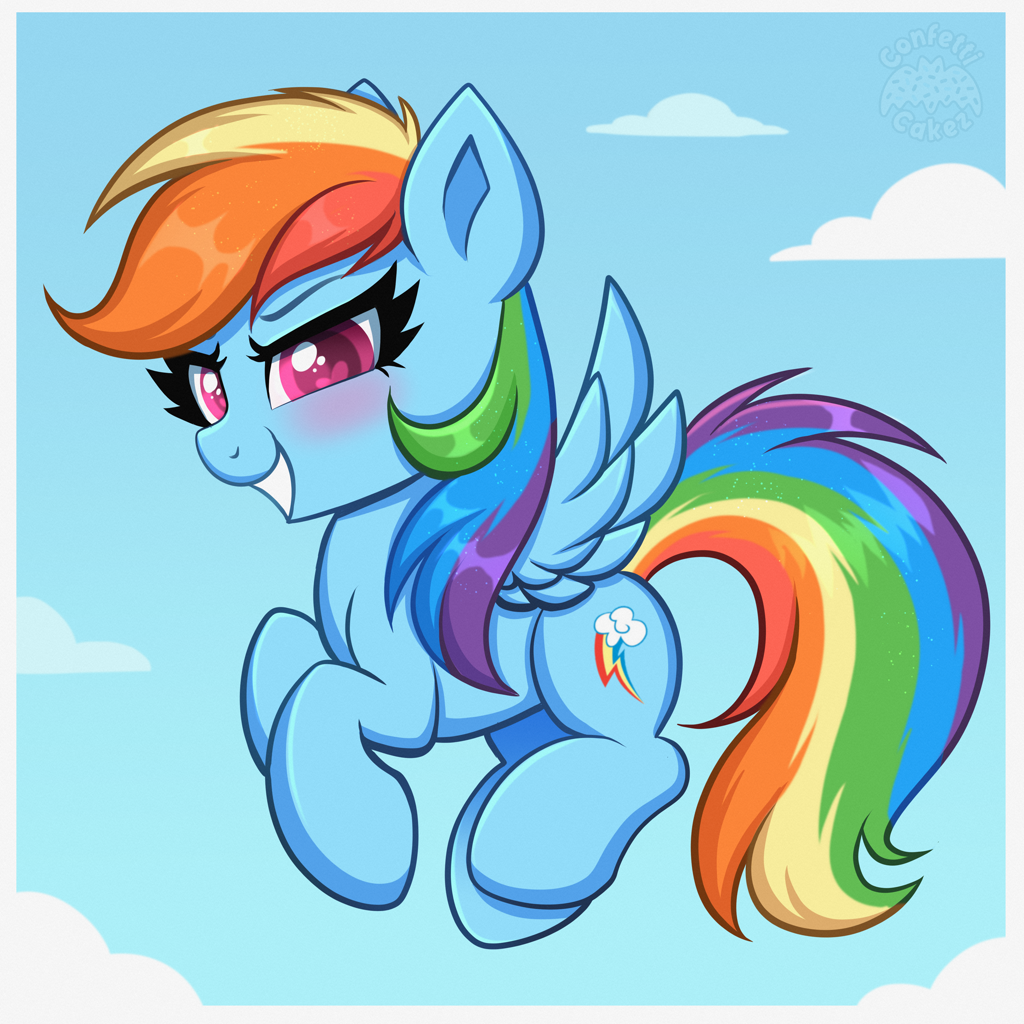 Safe Artist Confetticakez Rainbow Dash Pegasus Pony Absurd Resolution Blushing