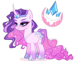 Size: 1533x1293 | Tagged: safe, artist:gihhbloonde, oc, oc only, pony, unicorn, female, magical lesbian spawn, mare, offspring, parent:nightmare rarity, parent:pinkie pie, simple background, solo, transparent background