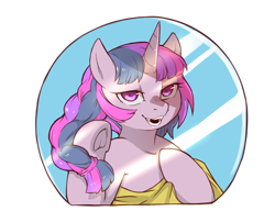 Size: 2000x1539 | Tagged: safe, artist:cold-blooded-twilight, twilight sparkle, pony, unicorn, cold blooded twilight, g4, alternate hairstyle, braid, fangs, female, frog (hoof), looking at you, mare, mirror, open mouth, open smile, simple background, smiling, smiling at you, solo, transparent background, underhoof, unicorn twilight