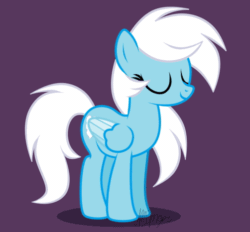 Size: 502x466 | Tagged: safe, artist:feather_bloom, artist:sunbusting, edit, oc, oc only, oc:feather bloom(fb), oc:feather_bloom, pegasus, pony, animated, cute, eyes closed, female, flapping wings, gif, happy, loop, mare, pegasus oc, perfect loop, smiling, solo, wings