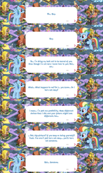 Size: 762x1280 | Tagged: safe, gameloft, lightning dust, rainbow dash, g4, the last problem, dialogue, game screencap, older, older rainbow dash, self paradox, self ponidox