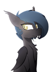 Size: 360x514 | Tagged: safe, artist:dangercloseart, oc, oc only, oc:gotha, bat pony, pony, female, frown, looking at someone, mare, mother, upset